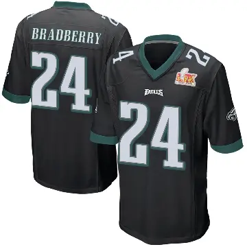 ＃24 Youth James Bradberry IV Black Game Philadelphia Eagles Alternate Super Bowl LIX Jersey