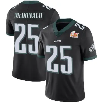 ＃25 Men's Tommy McDonald Black Limited Philadelphia Eagles Alternate Vapor Untouchable Super Bowl LIX Jersey