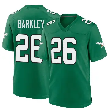 ＃26 Men's Saquon Barkley Green Game Philadelphia Eagles Kelly Alternate Jersey