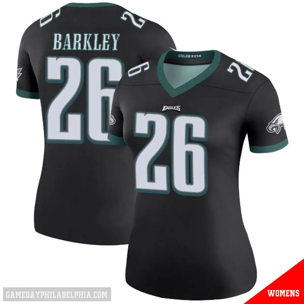 ＃26 Women's Saquon Barkley Black Legend Philadelphia Eagles Color Rush Jersey