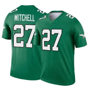 ＃27 Men's Quinyon Mitchell Green Legend Philadelphia Eagles Kelly Alternate Jersey