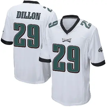 ＃29 Youth AJ Dillon White Game Philadelphia Eagles Jersey