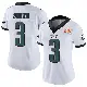 ＃3 Women's Nolan Smith Jr. White Limited Philadelphia Eagles Vapor Untouchable Super Bowl LIX Jersey