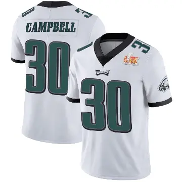 ＃30 Men's Jihaad Campbell White Limited Philadelphia Eagles Vapor Untouchable Super Bowl LIX Jersey