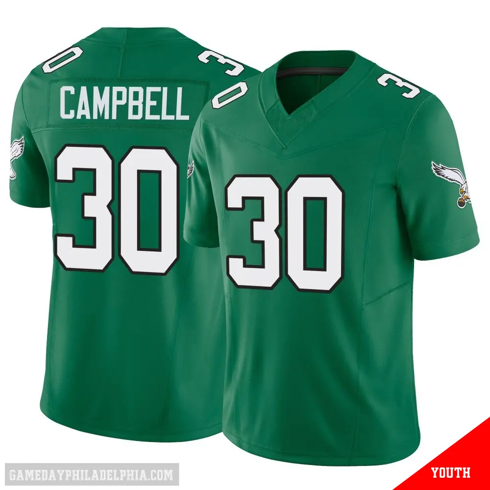 ＃30 Youth Jihaad Campbell Green Limited Philadelphia Eagles Kelly Alternate Vapor F.U.S.E. Jersey