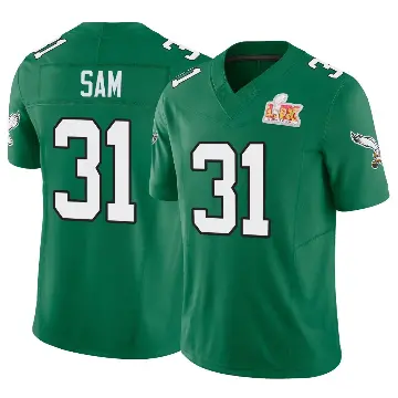 ＃31 Men's Andre' Sam Green Limited Philadelphia Eagles Kelly Alternate Vapor F.U.S.E. Super Bowl LIX Jersey