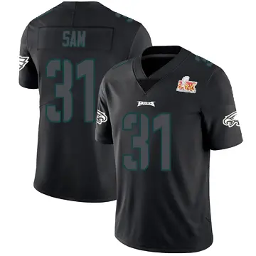 ＃31 Youth Andre' Sam Black Impact Limited Philadelphia Eagles Super Bowl LIX Jersey