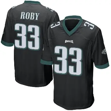 ＃33 Men's Bradley Roby Black Game Philadelphia Eagles Alternate Jersey