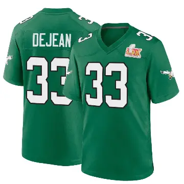＃33 Men's Cooper DeJean Green Game Philadelphia Eagles Kelly Alternate Super Bowl LIX Jersey
