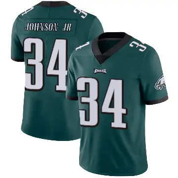 ＃34 Men's Montrell Johnson Jr. Green Limited Philadelphia Eagles Midnight Team Color Vapor Untouchable Jersey