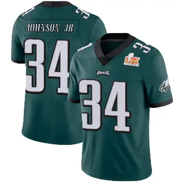 ＃34 Men's Montrell Johnson Jr. Green Limited Philadelphia Eagles Midnight Team Color Vapor Untouchable Super Bowl LIX Jersey