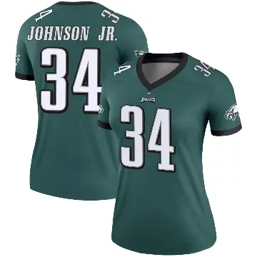 ＃34 Women's Montrell Johnson Jr. Green Legend Philadelphia Eagles Jersey