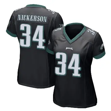 ＃34 Women's Parry Nickerson Black Game Philadelphia Eagles Alternate Jersey