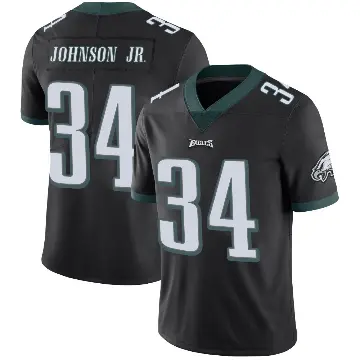 ＃34 Youth Montrell Johnson Jr. Black Limited Philadelphia Eagles Alternate Vapor Untouchable Jersey