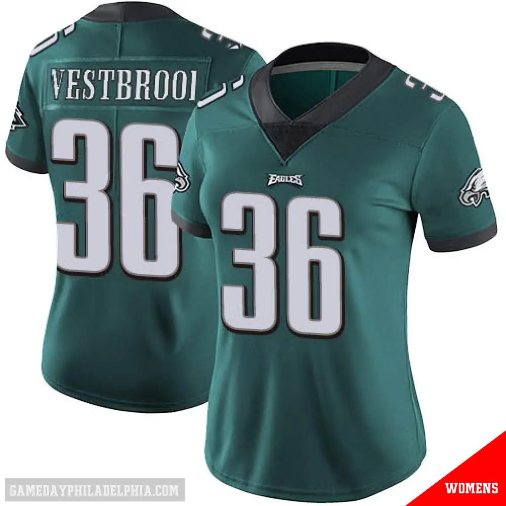 ＃36 Women's Brian Westbrook Green Limited Philadelphia Eagles Midnight Team Color Vapor Untouchable Jersey