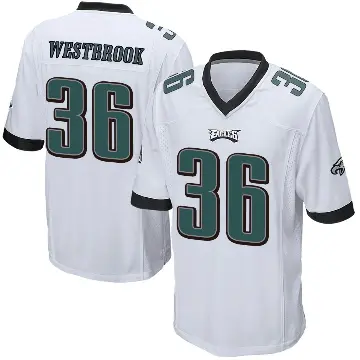 ＃36 Youth Brian Westbrook White Game Philadelphia Eagles Jersey