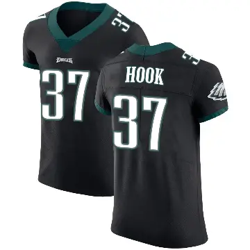 ＃37 Men's Maxen Hook Black Elite Philadelphia Eagles Alternate Vapor Untouchable Jersey