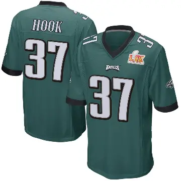 ＃37 Men's Maxen Hook Green Game Philadelphia Eagles Team Color Super Bowl LIX Jersey