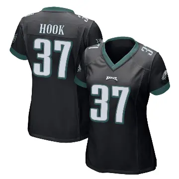 ＃37 Women's Maxen Hook Black Game Philadelphia Eagles Alternate Jersey