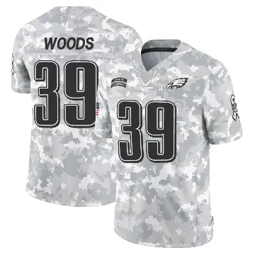 ＃39 Men's A.J. Woods Arctic Camo Limited Philadelphia Eagles 2024 Salute to Service Jersey