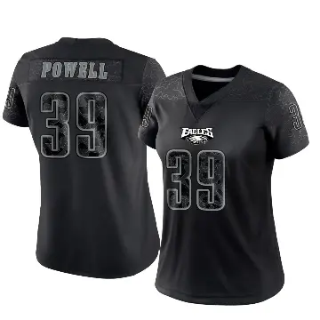 ＃39 Women's ShunDerrick Powell Black Limited Philadelphia Eagles Reflective Jersey