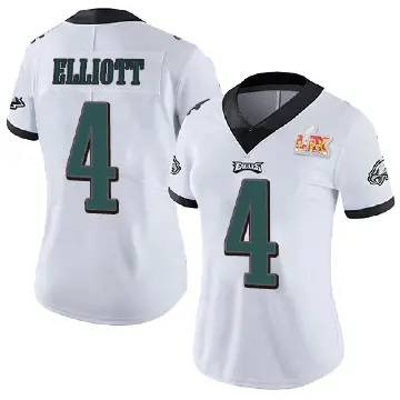 ＃4 Women's Jake Elliott White Limited Philadelphia Eagles Vapor Untouchable Super Bowl LIX Jersey