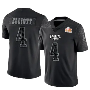 ＃4 Youth Jake Elliott Black Limited Philadelphia Eagles Reflective Super Bowl LIX Jersey