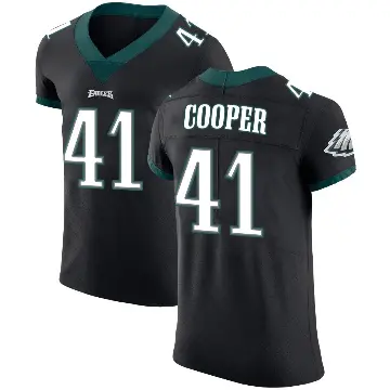 ＃41 Men's Darius Cooper Black Elite Philadelphia Eagles Alternate Vapor Untouchable Jersey