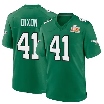 ＃41 Men's Lance Dixon Green Game Philadelphia Eagles Kelly Alternate Super Bowl LIX Jersey