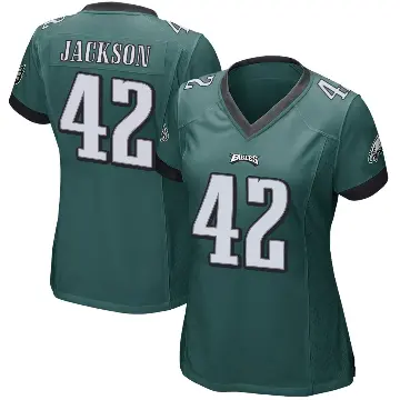 ＃42 Women's Giles Jackson Green Game Philadelphia Eagles Team Color Jersey