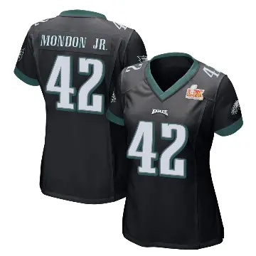 ＃42 Women's Smael Mondon Jr. Black Game Philadelphia Eagles Alternate Super Bowl LIX Jersey