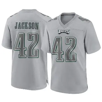 ＃42 Youth Giles Jackson Gray Game Philadelphia Eagles Atmosphere Fashion Jersey