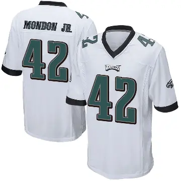 ＃42 Youth Smael Mondon Jr. White Game Philadelphia Eagles Jersey