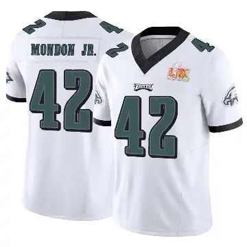 ＃42 Youth Smael Mondon Jr. White Limited Philadelphia Eagles Vapor F.U.S.E. Super Bowl LIX Jersey