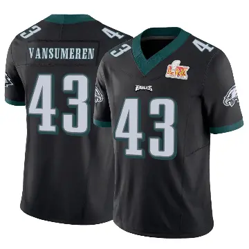 ＃43 Men's Ben VanSumeren Black Limited Philadelphia Eagles Vapor F.U.S.E. Super Bowl LIX Jersey