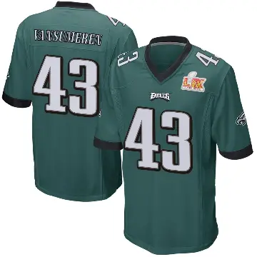 ＃43 Men's Ben VanSumeren Green Game Philadelphia Eagles Team Color Super Bowl LIX Jersey