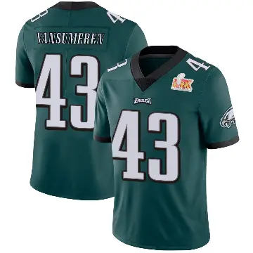 ＃43 Men's Ben VanSumeren Green Limited Philadelphia Eagles Midnight Team Color Vapor Untouchable Super Bowl LIX Jersey