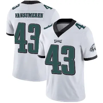 ＃43 Men's Ben VanSumeren White Limited Philadelphia Eagles Vapor Untouchable Jersey