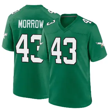 ＃43 Men's Nicholas Morrow Green Game Philadelphia Eagles Kelly Alternate Jersey