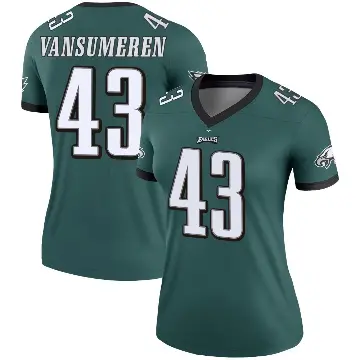 ＃43 Women's Ben VanSumeren Green Legend Philadelphia Eagles Jersey