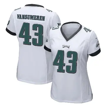 ＃43 Women's Ben VanSumeren White Game Philadelphia Eagles Jersey