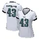 ＃43 Women's Ben VanSumeren White Game Philadelphia Eagles Jersey