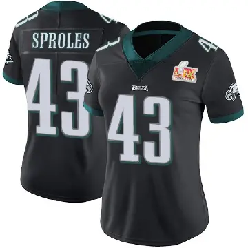 ＃43 Women's Darren Sproles Black Limited Philadelphia Eagles Alternate Vapor Untouchable Super Bowl LIX Jersey