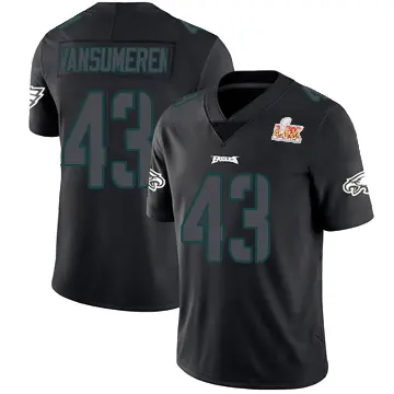 ＃43 Youth Ben VanSumeren Black Impact Limited Philadelphia Eagles Super Bowl LIX Jersey