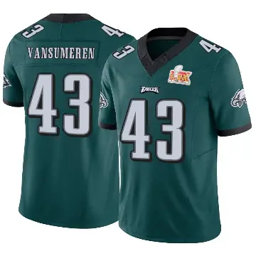 ＃43 Youth Ben VanSumeren Green Limited Philadelphia Eagles Vapor F.U.S.E. Super Bowl LIX Jersey