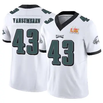 ＃43 Youth Ben VanSumeren White Limited Philadelphia Eagles Vapor F.U.S.E. Super Bowl LIX Jersey