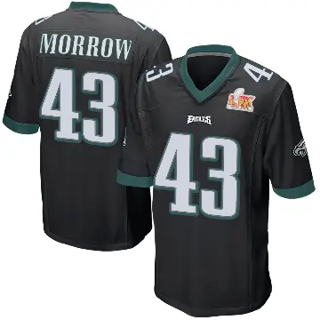 ＃43 Youth Nicholas Morrow Black Game Philadelphia Eagles Alternate Super Bowl LIX Jersey