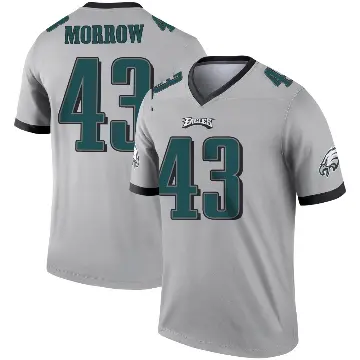 ＃43 Youth Nicholas Morrow Legend Philadelphia Eagles Silver Inverted Jersey