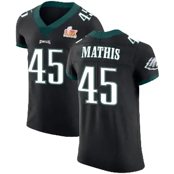 ＃45 Men's Ochaun Mathis Black Elite Philadelphia Eagles Alternate Vapor Untouchable Super Bowl LIX Jersey