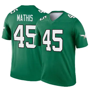 ＃45 Youth Ochaun Mathis Green Legend Philadelphia Eagles Kelly Alternate Jersey